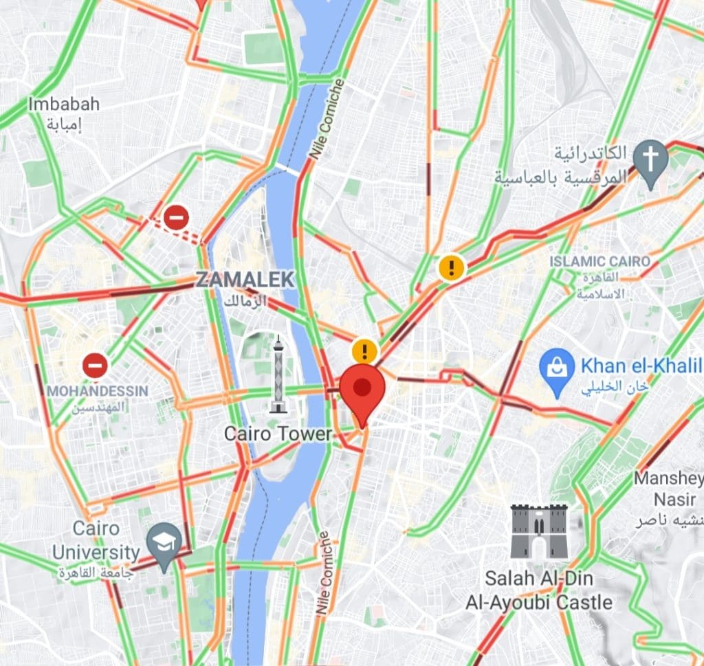 كيفية التحقق من حركة المرور فى خرائط جوجل بواسطة الهاتف المحمول