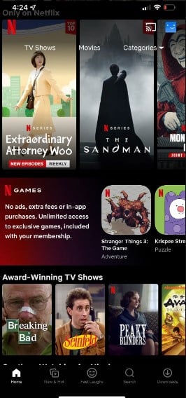 Netflix تحتوي على مجموعة ألعاب