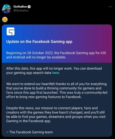إغلاق تطبيق فيس بوك للألعاب