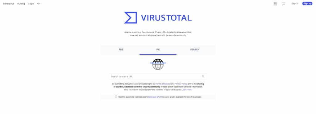 موقع VirusTotal Safe